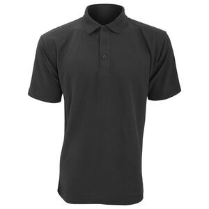 UCC 50/50 Mens Plain Piqué Casual Polo Shirt XS-5XL 10 Solid Color / Black